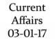 Current Affairs 3rd January 2017