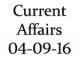 Current Affairs 4th September 2016