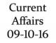 Current Affairs 9th October 2016