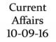 Current Affairs 10th September 2016