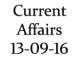 Current Affairs 13th September 2016