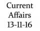 Current Affairs 13th November 2016