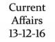Current Affairs 13th December 2016
