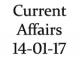 Current Affairs 14th January 2017 