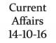 Current Affairs 14th October 2016