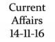 Current Affairs 14th November 2016