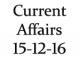 Current Affairs 15th December 2016