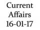 Current Affairs 16th January 2017