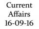 Current Affairs 16th September 2016
