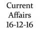 Current Affairs 16th December 2016