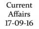 Current Affairs 17th September 2016