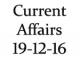 Current Affairs 19th December 2016