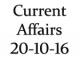 Current Affairs 20th October 2016
