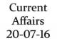 Current Affairs 20th July 2016