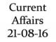 Current Affairs 21st August 2016