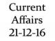 Current Affairs 21st December 2016
