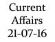 Current Affairs 21st July 2016