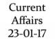 Current Affairs 23rd January 2017
