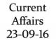 Current Affairs 23rd September 2016