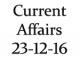 Current Affairs 23rd December 2016