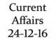 Current Affairs 24th December 2016