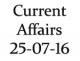 Current Affairs 25th July 2016