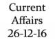 Current Affairs 26th December 2016