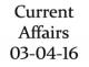 Current Affairs 3rd April 2016