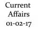 Current Affairs 1st February 2017
