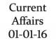 Current Affairs 1st January 2016