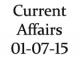 Current Affairs 1st July 2015