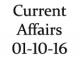 Current Affairs 1st October 2016