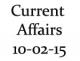 Current Affairs 10th February 2015