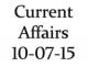 Current Affairs 10th July 2015