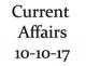 Current Affairs 10th October 2017