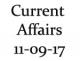 Current Affairs 11th September 2017