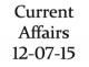 Current Affairs 12th July 2015