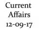 Current Affairs 12th September 2017
