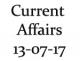 Current Affairs 13th July 2017