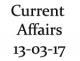 Current Affairs 13th March 2017