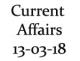 Current Affairs 13th March 2018