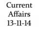Current Affairs 13th November 2014