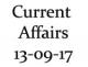Current Affairs 13th September 2017