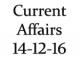 Current Affairs 14th December 2016
