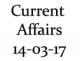 Current Affairs 14th March 2017