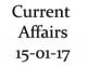 Current Affairs 15th January 2017