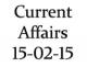 Current Affairs 15th February 2015