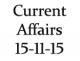 Current Affairs 15th November 2015