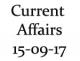 Current Affairs 15th September 2017