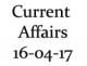 Current Affairs 16th April 2017
